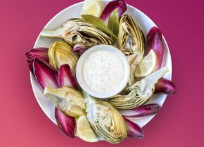 Alcachofas a baja temperatura con vinagreta