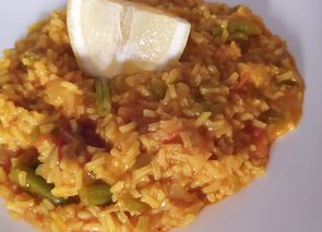 Arroz con judías verdes