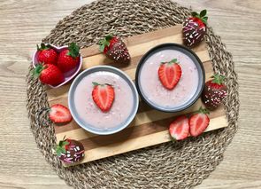 Arroz con leche de fresa