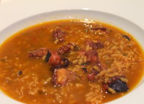 Arroz con pulpo caldoso
