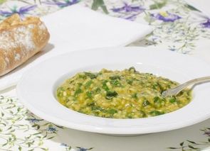 Arroz meloso con espinacas