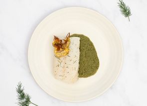 Bacalao a baja temperatura con puré de alcachofas