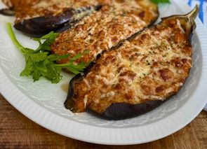 Berenjenas rellenas de no-carne