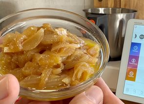 Cebolla caramelizada Dos Rombos en alta temperatura