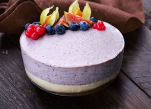 Cheesecake vegano de arándanos