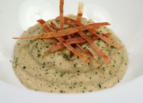 Crema de castañas y champiñones