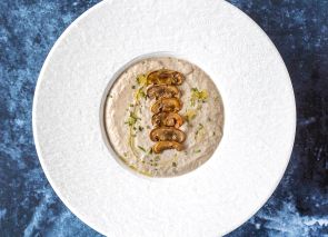 Crema de champiñones y parmesano
