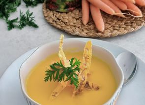 Crema de zanahoria con naranja y mandarina