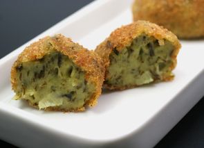 Croquetas de pescado y alga wakame