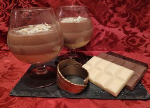 Flan de tres chocolates sin nata