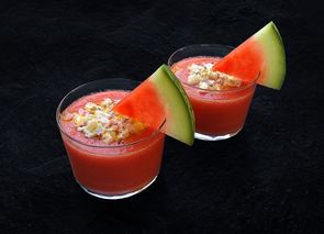 Gazpacho de sandía con mozzarella