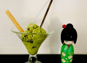 Helado de té verde matchá