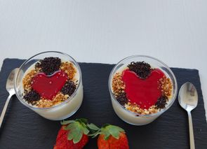 Mousse de leche condensada para San Valentín