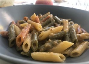 Pasta con salsa de foie y Pedro Ximénez