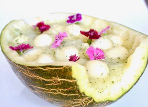 Postre refrescante de melón