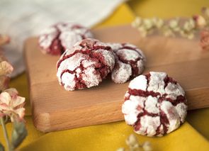 Red velvet crinkle cookies