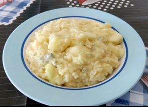 Risotto con pera y gorgonzola