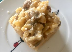 Risotto de champiñones e ibéricos al limón