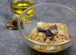 Sofrito de cebolla y ajo negro