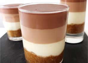 Tarta 3 chocolates en vasitos