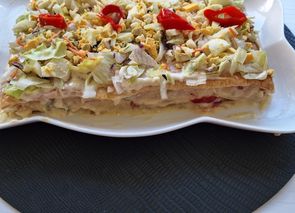 Tarta de hojaldre, patata y atún
