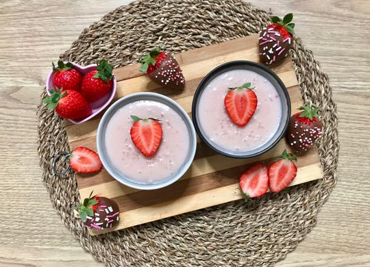 Arroz con leche de fresa