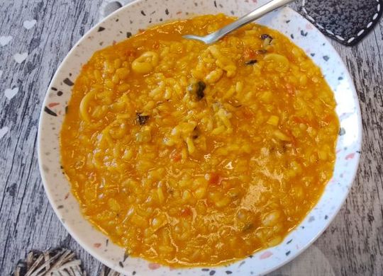 Arroz del señorito caldoso