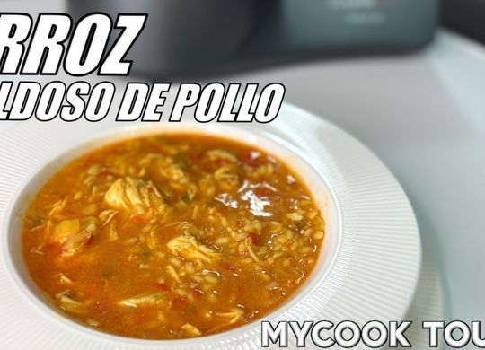 Arroz exprés caldoso de pollo