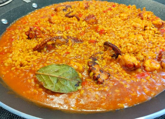 Arroz meloso de pulpo