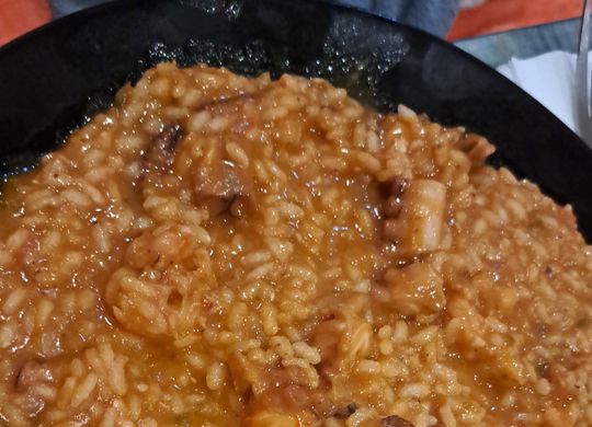 Arroz meloso de pulpo y gambas
