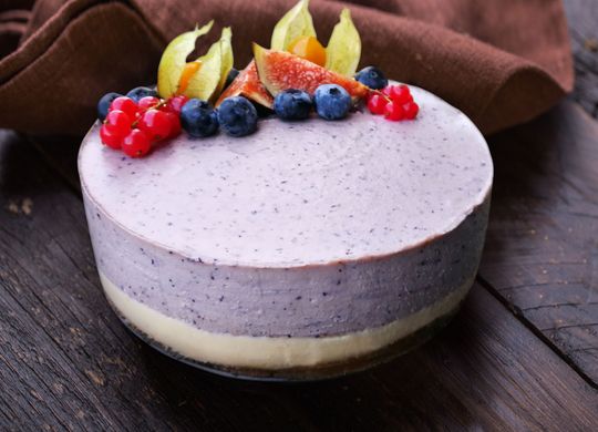 Cheesecake vegano de arándanos