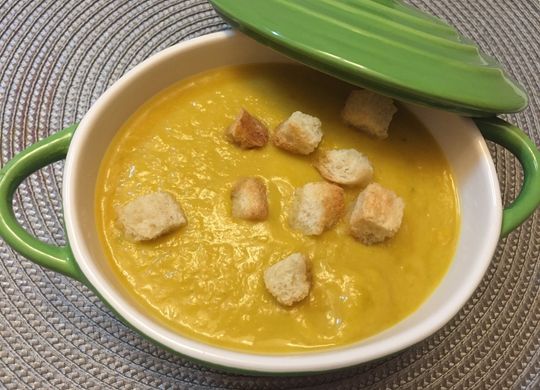 Crema de boniato, calabacín y zanahoria