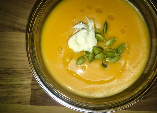 Crema de calabaza con toque de jengibre