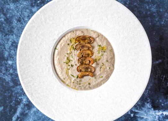 Crema de champiñones y parmesano