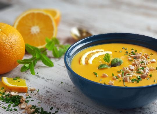 Crema de naranja, zanahoria y jengibre