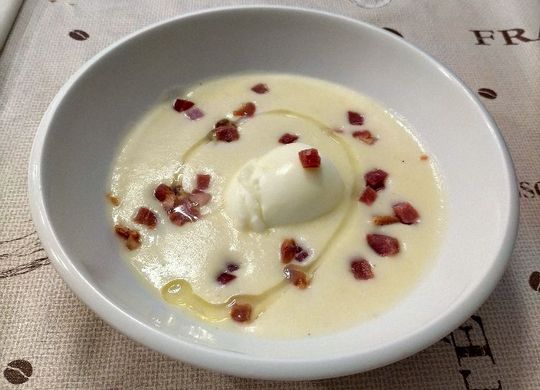 Crema de puerros o vichyssoise al estilo Ferran Adrià