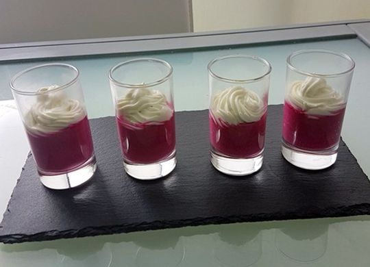 Crema de remolacha con leche evaporada