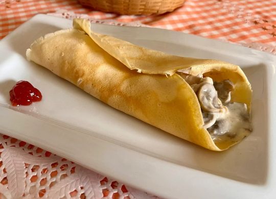 Crepes de pollo y champiñones