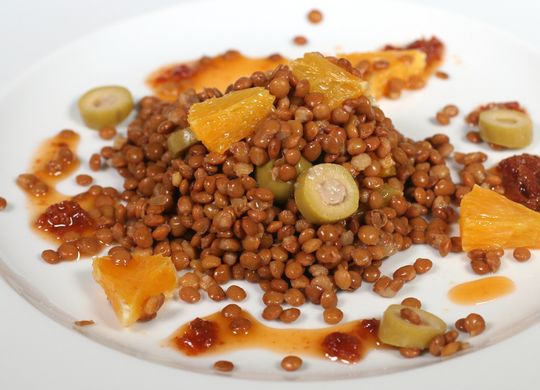 Ensalada de lentejas y naranja