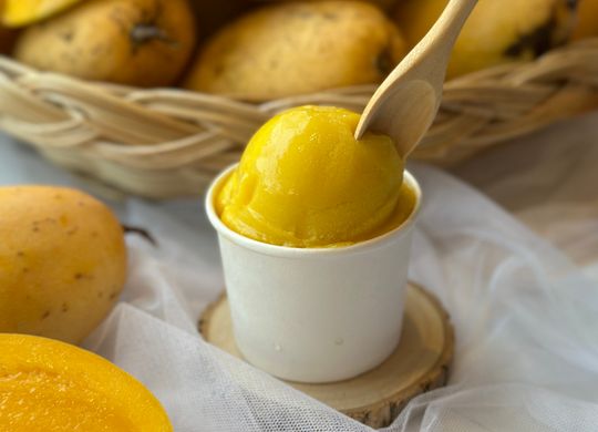 Helado natural de mango, nice cream de mango