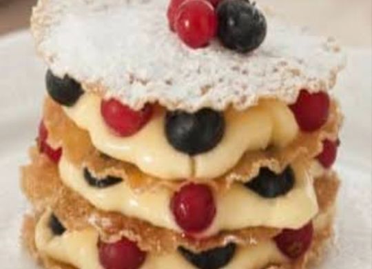 Mil hojas San Valentín de crema