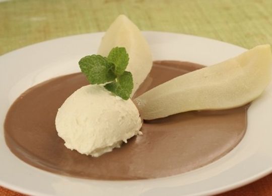 Pera, vainilla y chocolate