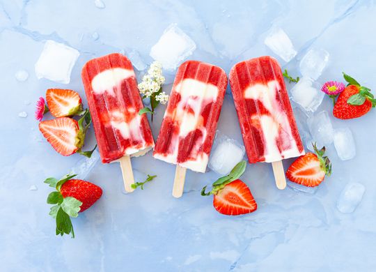 Piruletas de fresa