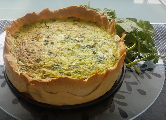 Quiche de espinacas y puerros
