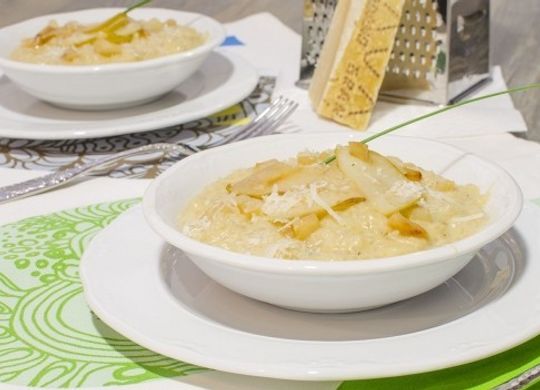 Risotto de pera y gorgonzola