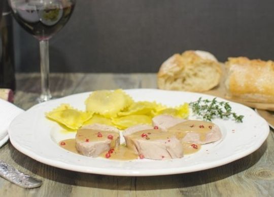 Solomillo a la pimienta rosa