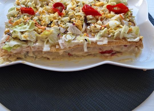 Tarta de hojaldre, patata y atún