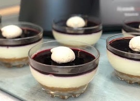 Tarta de queso y arándanos