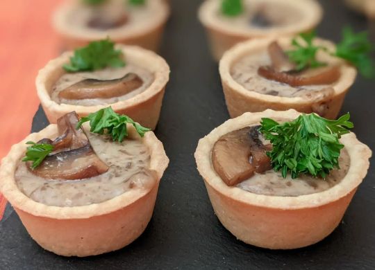 Tartaletas de crema de setas