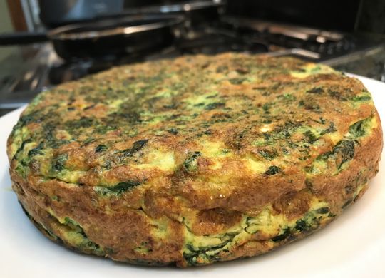 Tortilla de espinacas y jamón estilo Marta